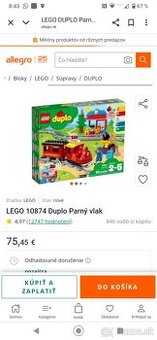 Lego Duplo Parný vlak + príslušenstvo