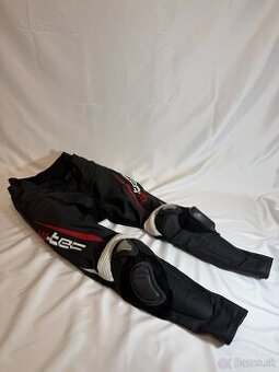 Pánske kožené moto nohavice W-TEC Vector - čierno-červená