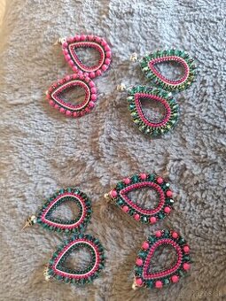 Handmade šité náušnice