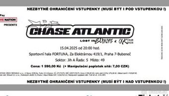 Chase antlantic PRAHA - 15.4.2025 2 listky