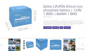 4 x Akumulátor LiFePo4 12Volt aku 50Ah, BMS, 2560 Wh