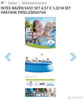 Predám bazén INTEX easy set 4,57x1,22 m