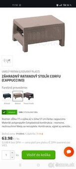 Zahradny stolik z umeleho ratanu Corfu