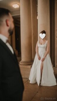 Svadobné šaty saténové - šité na mieru