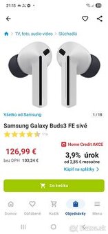 Predám bezdrotove slúchadlá samsung Buds3 FE