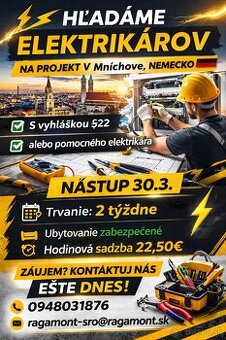 ELEKTRIKÁR NEMECKO MNÍCHOV