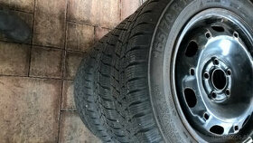 Plechy 5x100 FABIA + zimné pneu 165/70 R14 81T cca 7-7,5 mm