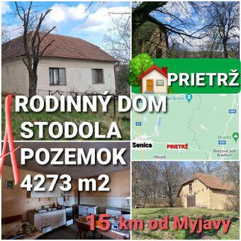 RODINNÝ DOM,STODOLA aPOZEMOK 4273m2 SENICKÉ KOPANICE
