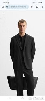 Čierny slim fit oblek zo zary