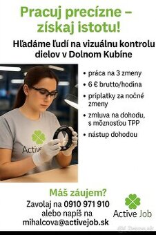 kontrolór - vizuálna kontrola dielov