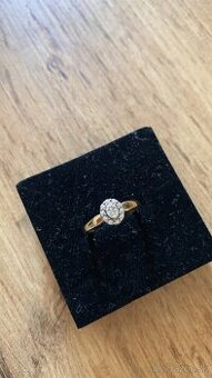 Zásnubný prsteň zo žltého zlata 14KT-585/1000- DIAMANT