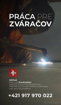 PONUKA PRÁCE PRE ZVÁRAČOV DO ŠVAJČIARSKA