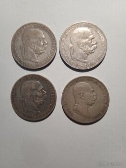 5 Korún FJI - striebro, 4 ks