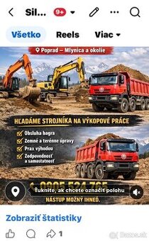 Strojník, vodič Poprad okolie