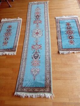 Set luxusných hodvábnych Tabríz - ručne viazaných kobercov
