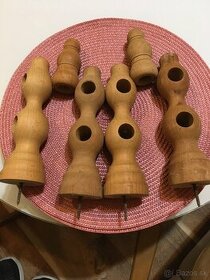 Vintage - drevené dvojité držiaky na garniže
