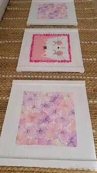 Originálne Handmade drevené obrazy do detskej izby dievčatko