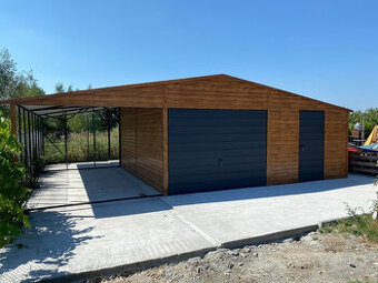 Garáž 6x6 + 3m prístrešok