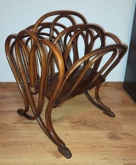 Nadpis: Unikátny secesný Thonet stojan na časopisy (1909) –