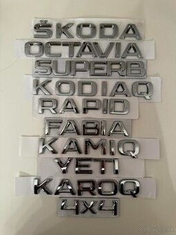 Škoda nápisy chrómové