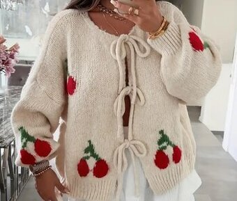 Sveter kardigan S hrubší