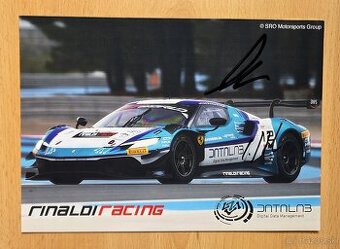 Ferrari Rinaldi Racing autogramkarta originální autogramy