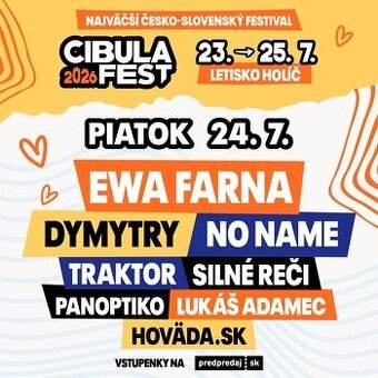 Cibuľa fest 24.7. - ewa farna, dymytry, no mame …