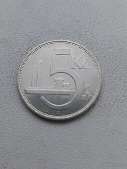 Mince strieborná 5 Kč 1929