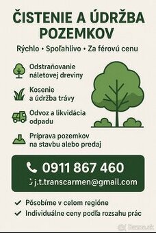 Záhradné práce-údržba záhrad-čistenie pozemkov