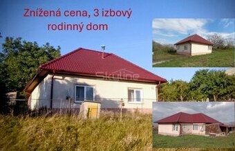 Znížená cena predaj 3 izbový rodinný dom, tichá lokalita,
