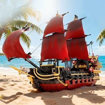 Piratska lod cervena 2009 ks stavebnica