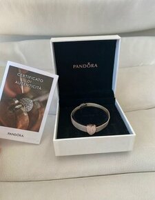 Pandora reflextions náramok + pabe rose heart clip charm