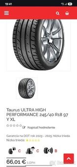 Letne Taurus ULTRA HIGH PERFORMANCE 245/40 R18 97 Y XL