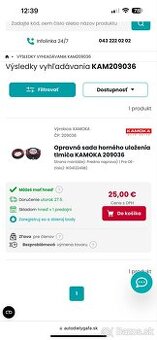Opravná sada horného uloženia tlmiča KAMOKA