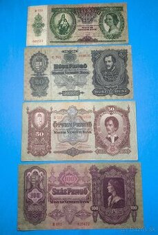 Bankovky MAĎARSKO - 10, 20, 50, 100 Pengo 1930-36