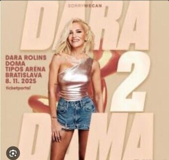 Predám 2 lístky na sedenie na koncert DARY 8.11. sobota