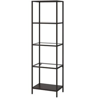 Predám policový diel IKEA VITTSJÖ – čierno-hnedý/sklo, 51 ×