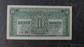 10 Kčs 1950, stav N (UNC)