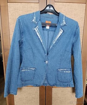 Riflové sako s ozdobnými kamienkami