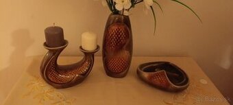 Retro keramická sada – Modra (Slovenská ľudová majolika)