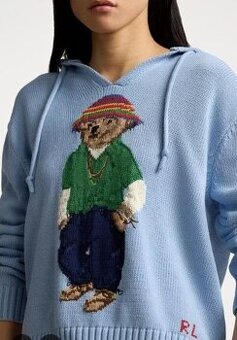 RALPH LAUREN BEAR luxusna svetrova mikina s kapucou XXL