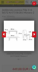 Jedálenska zostava - stôl + stoličky - 1