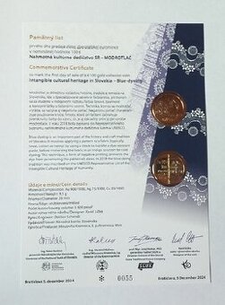 Pamätný list 2024 100 € Modrotlač