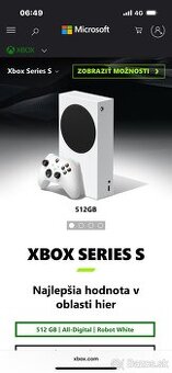 Predám Xbox Series S 512GB, 1 ovládač
