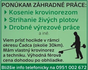 Kosenie a záhrádné práce