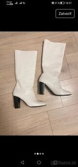 Biele čižmy pravá koža