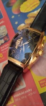 luxusní hodinky SEWOR SKELETON zlaté LUNARY AUTOMATIK