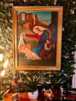 Starožitný náboženský obraz z kláštora  schwarzenberg