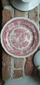 Stary anglicky porcelan ,2kusy plytky tanier 25cm - 1