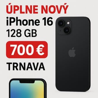 🌟NOVÝ iPhone 16 – 128 GB | ČIERNY | ZÁRUKA 2 ROKY | SKLAD